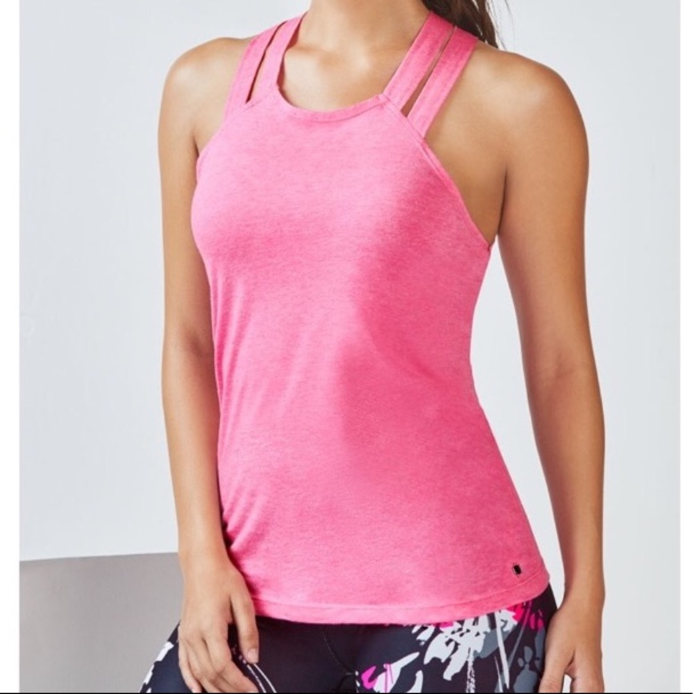 Fabletics Aldis Heathered Hot Pink Tank Top Size XS